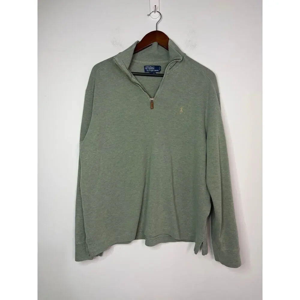 Polo Ralph Lauren Double-Knit Mesh Quarter-Zip Sweatshirt Size Large
